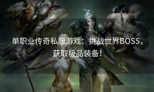 单职业传奇私服游戏：挑战世界BOSS，获取极品装备！