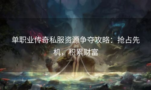 单职业传奇私服资源争夺攻略：抢占先机，积累财富