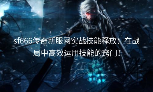sf666传奇新服网实战技能释放：在战局中高效运用技能的窍门！