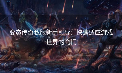变态传奇私服新手引导：快速适应游戏世界的窍门