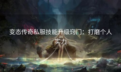 变态传奇私服技能升级窍门：打磨个人实力