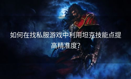 如何在找私服游戏中利用坦克技能点提高精准度？