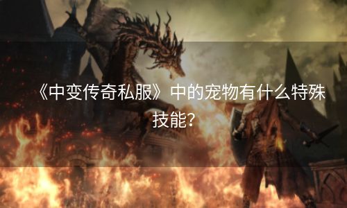 《中变传奇私服》中的宠物有什么特殊技能？