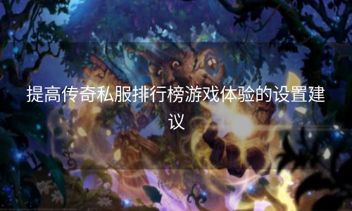 提高传奇私服排行榜游戏体验的设置建议