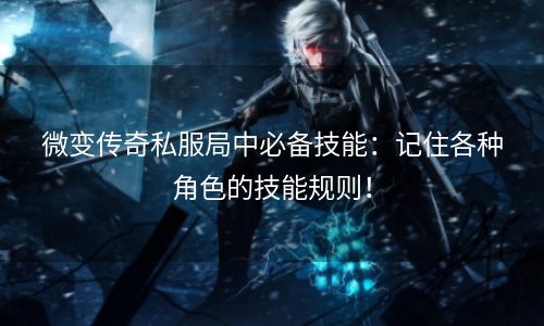 微变传奇私服局中必备技能：记住各种角色的技能规则！