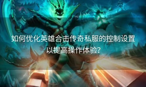 如何优化英雄合击传奇私服的控制设置以提高操作体验？