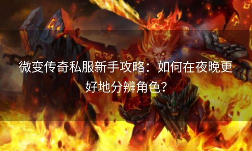 微变传奇私服新手攻略：如何在夜晚更好地分辨角色？