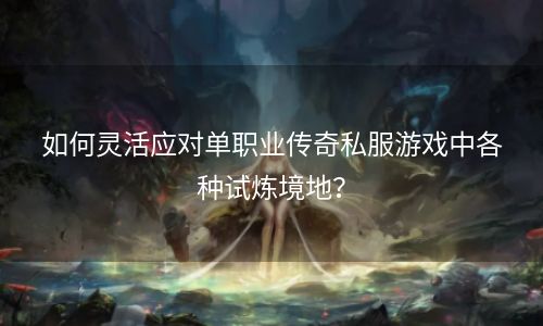 如何灵活应对单职业传奇私服游戏中各种试炼境地？