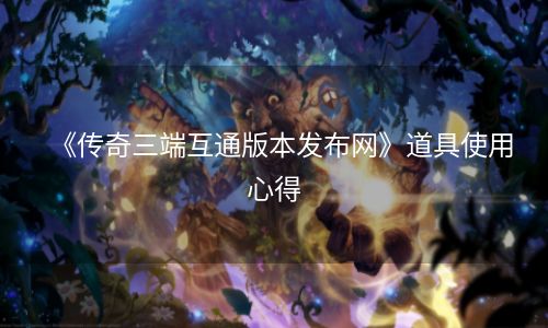《传奇三端互通版本发布网》道具使用心得