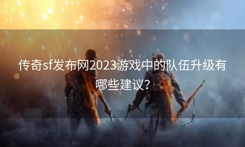 传奇sf发布网2023游戏中的队伍升级有哪些建议？