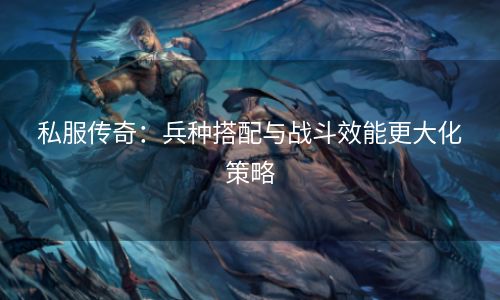 私服传奇：兵种搭配与战斗效能更大化策略