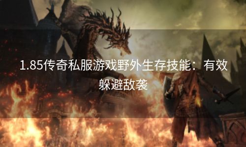 1.85传奇私服游戏野外生存技能：有效躲避敌袭