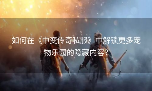 如何在《中变传奇私服》中解锁更多宠物乐园的隐藏内容？