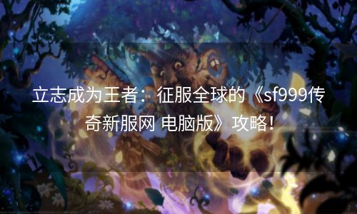 立志成为王者：征服全球的《sf999传奇新服网 电脑版》攻略！