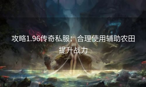 攻略1.96传奇私服：合理使用辅助农田提升战力