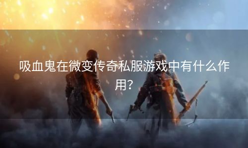 吸血鬼在微变传奇私服游戏中有什么作用？