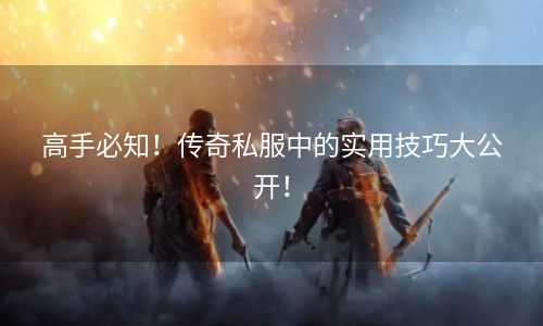 高手必知！传奇私服中的实用技巧大公开！
