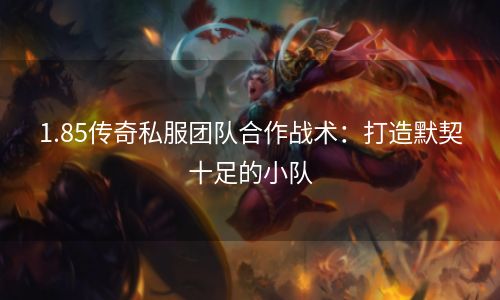 1.85传奇私服团队合作战术：打造默契十足的小队