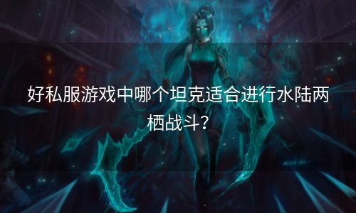 好私服游戏中哪个坦克适合进行水陆两栖战斗？