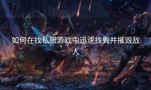 如何在找私服游戏中迅速找到并摧毁敌人