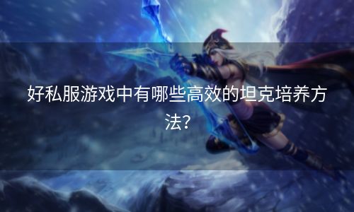 好私服游戏中有哪些高效的坦克培养方法？