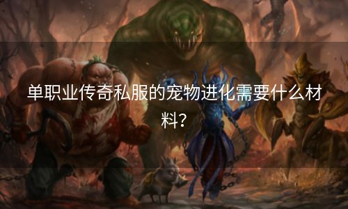 单职业传奇私服的宠物进化需要什么材料？