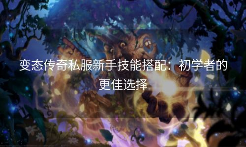 变态传奇私服新手技能搭配：初学者的更佳选择
