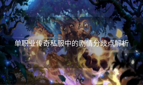 单职业传奇私服中的剧情分歧点解析